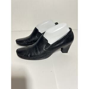 Pikolinos EUC Black Leather 2" Heel Slip On Comfort Shoe Size 38 EU 7.5-8 US